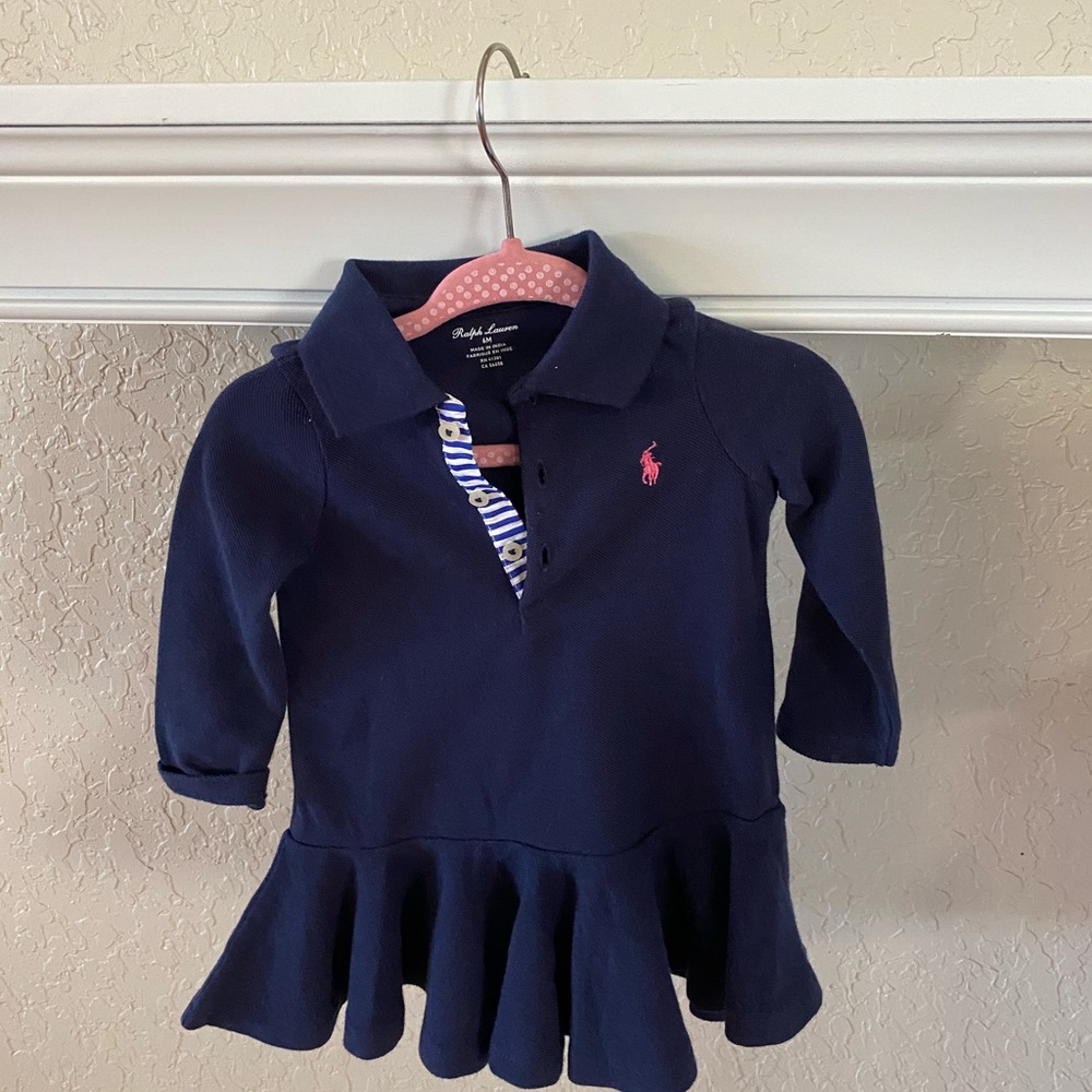 Ralph Lauren collar pique ruffle dress